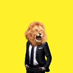 Raamstickers Hedendaagse kunstacademie, man in de vorm van een leeuw © liza