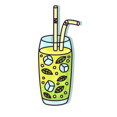 Mojito cocktail vector icon