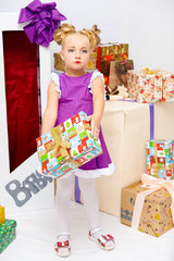 little girl doll with gifts