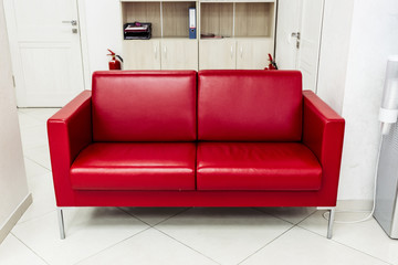 Red office sofa