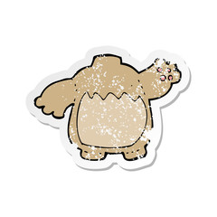 retro distressed sticker of a cartoon teddy bear body