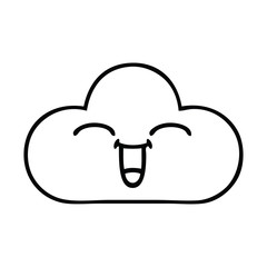 line drawing cartoon white cloud