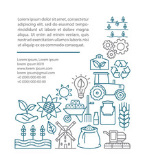 Organic farming article page vector template