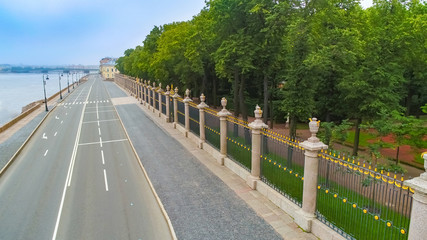 St. Petersburg. Russia. Embankment of the Summer Garden. Summer garden. Lattice summer garden. Neva River. View of Petersburg. Sights of St. Petersburg.