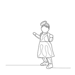  sketch, simple lines baby girl