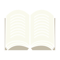 flat color retro cartoon open book