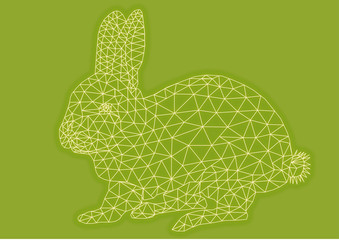 low poly bunny,easter bunny low poly background