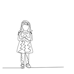 isolated, sketch, simple lines baby girl