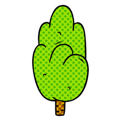 cartoon doodle single green tree