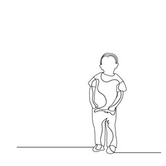  isolated, sketch, simple lines child, boy