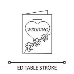 Wedding invitation card linear icon
