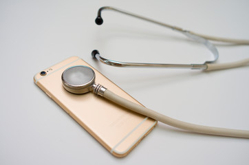 Phone with stethoscope