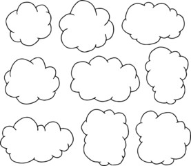 Rough sketch of a cute cloud type frame set