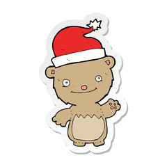 sticker of a cartoon christmas teddy bear