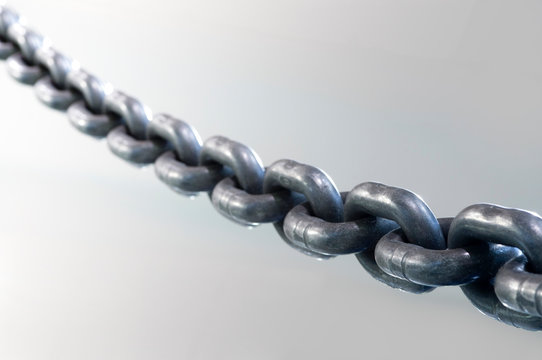 big chain suspended in the void, focus select