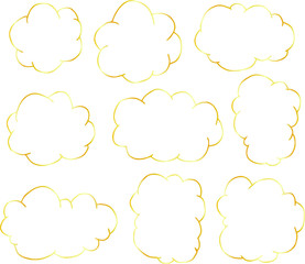 Goldenl Rough sketch of a cute cloud type frame set