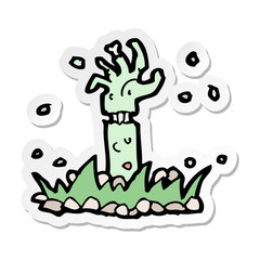sticker of a cartoon zombie arm