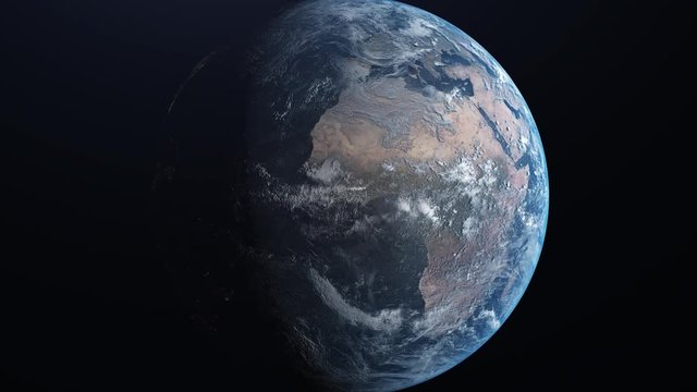 Travel to Planet Earth. Earth zoom in from outer space. 4K