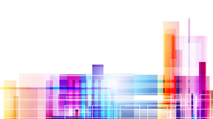 kolorowa sylweta miasta tło wektor © Rzoog