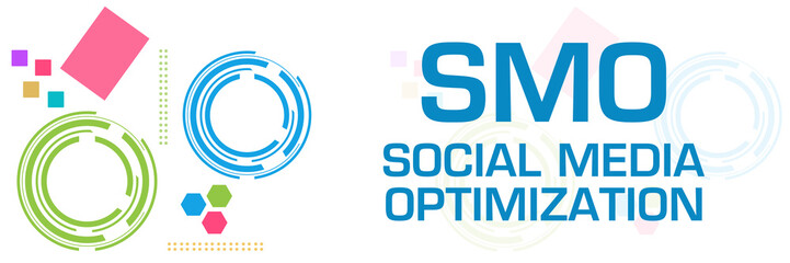 SMO - Social Media Optimization Colorful Technology Square Horizontal  - obrazy, fototapety, plakaty