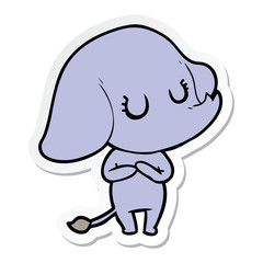 sticker of a cute cartoon elephant