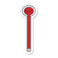 sticker of a cartoon thermometer