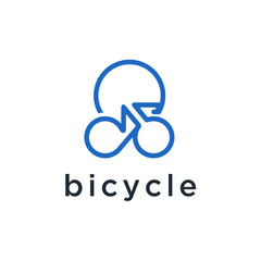 Biking, linear, stylish logo vector illustration of a high quality and modern Bicycle