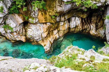 Velika Korita or Great canyon of Soca river, Bovec, Slovenia.