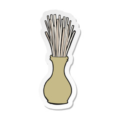 sticker of a cartoon reeds in vase