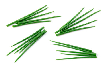 Chives isolated. Young green onion. - obrazy, fototapety, plakaty