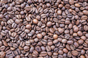 Roasted coffee beans background