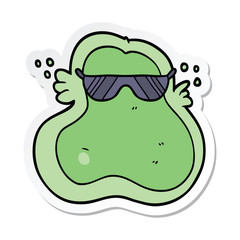 sticker of a cool cartoon amoeba