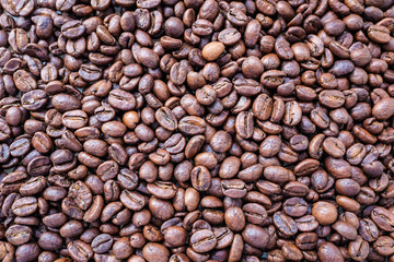 Roasted coffee beans background