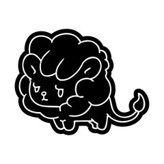 cartoon icon kawaii cute lion cub