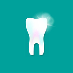 Single white healthy tooth