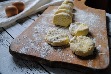 Making dough for cheesecakes