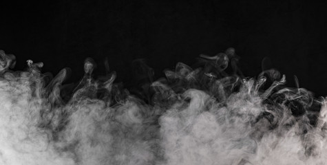 texture and structure of white abstract smoke on a black background