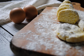 Making dough for cheesecakes