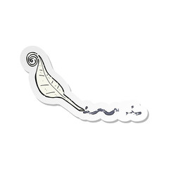 retro distressed sticker of a cartoon feather quill