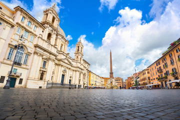 Fototapeta na wymiar Piazza Navona and Sant Agnese church in Rome. Italy