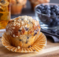 Closeup of a Blueberry Muffin