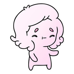 gradient cartoon of a kawaii cute ghost