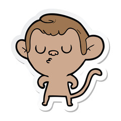 sticker of a cartoon monkey