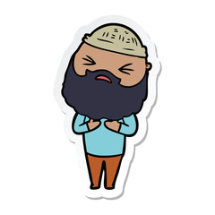 sticker of a cartoon man with beard