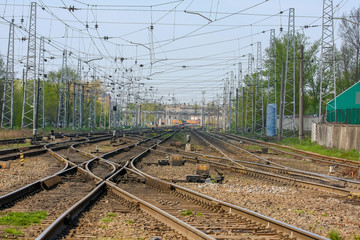 train rails and cables