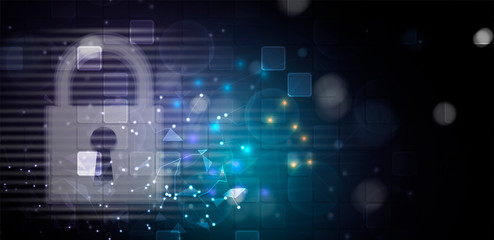 Fototapeta premium Cybersecurity and information or network protection. Future technology web services for business and internet project