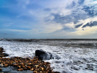 Moody March at Church Beach - Lyme Regis