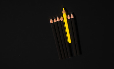 Yellow pencil standing out