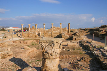 Columns at The House of Theseus in Paphos Archaeological Park