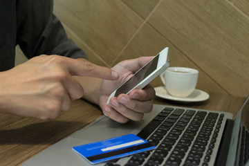 Young women are playing computers and buying products on the internet. Today is the full Internet era.
